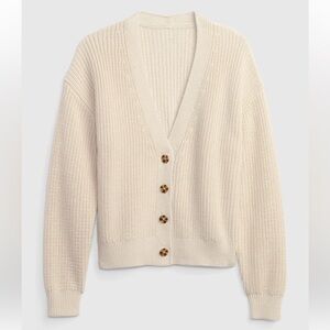Gap shaker stitch cotton cardigan, chino beige